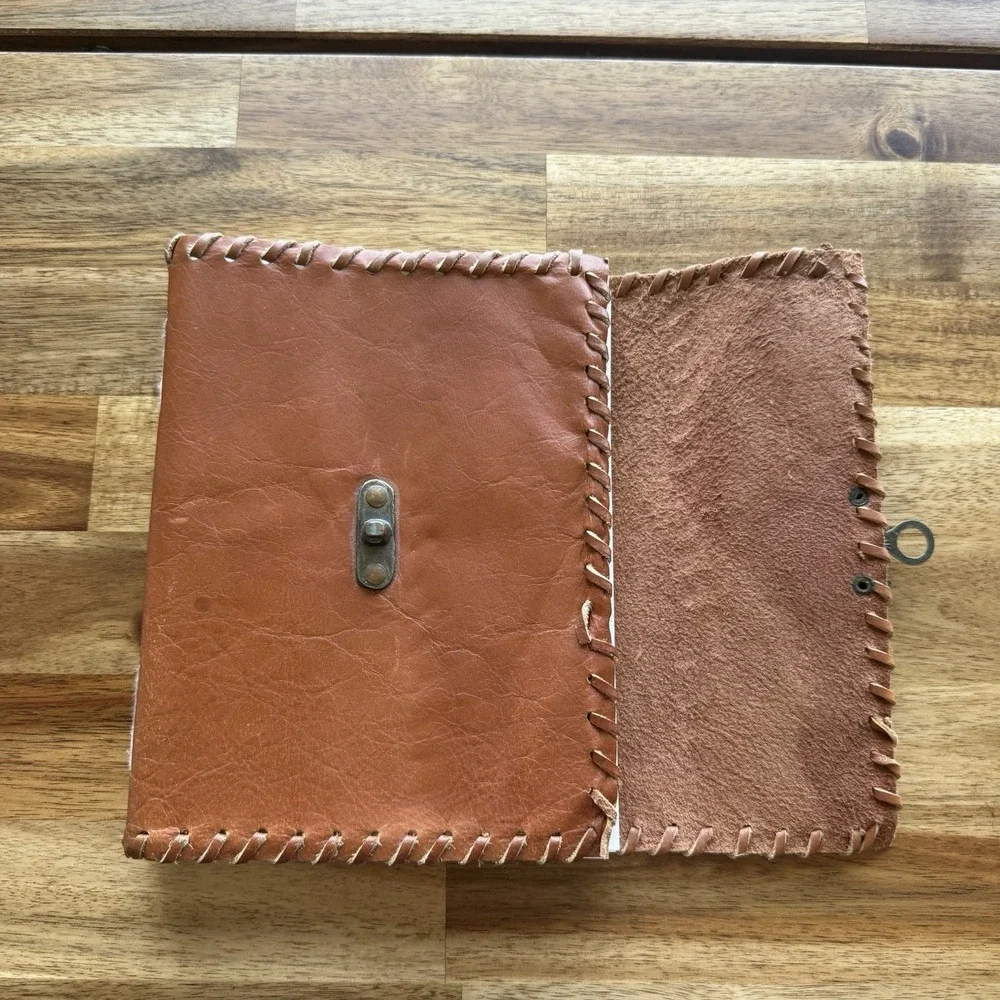 Vintage Leather Journal Diary Notebook Handmade 8X6 Safety Lock Crafted READ